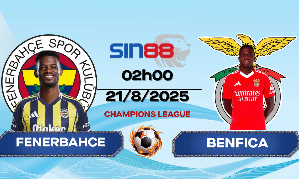 Soi kèo bóng đá Fenerbahce - Benfica 02h00 ngày 21/08/2025 - VL Champions League