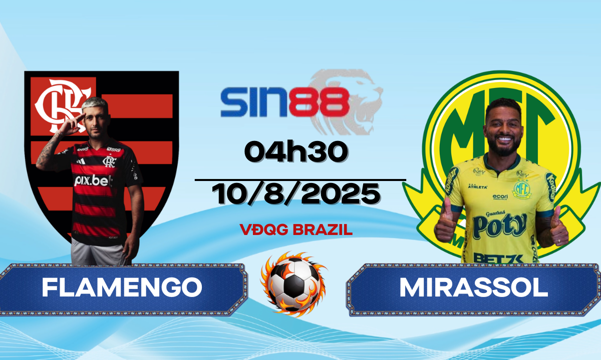 Soi kèo bóng đá Flamengo RJ - Mirassol 04h30 ngày 10/08/2025 - VĐQG Brazil