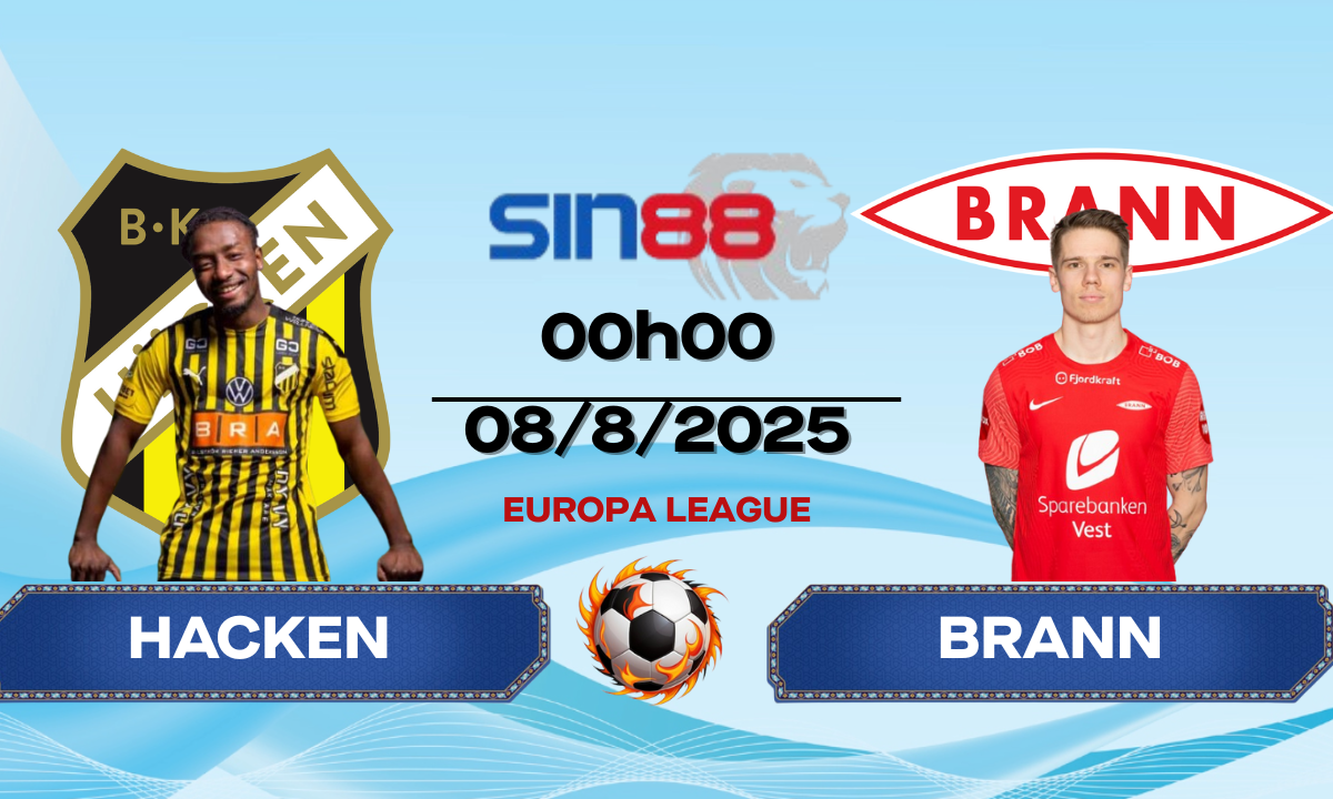 Soi kèo bóng đá Hacken - Brann 00h00 ngày 08/08/2025 - VL Europa League