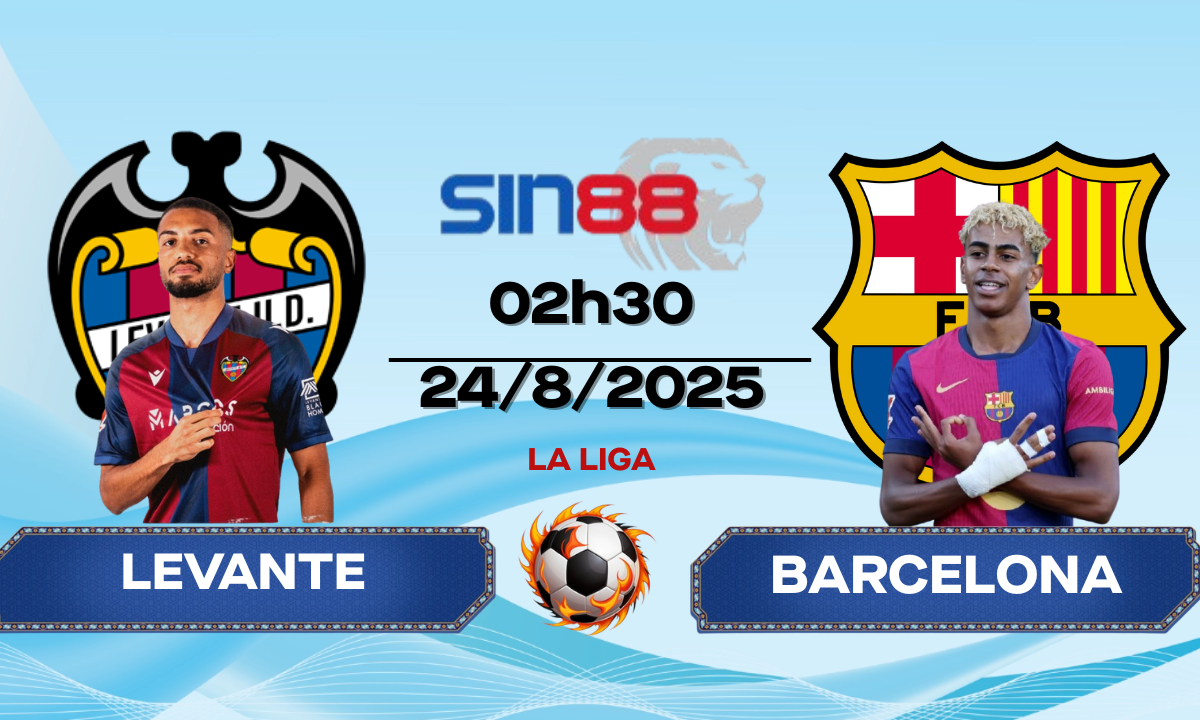 Soi kèo bóng đá Levante - Barcelona 02h30 ngày 24/08/2025 - La Liga