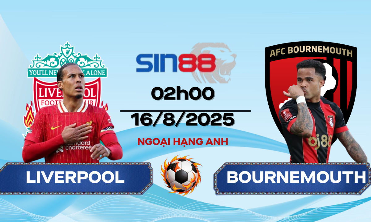Soi kèo bóng đá Liverpool - Bournemouth 02h00 ngày 16/08/2025 - Ngoại hạng Anh