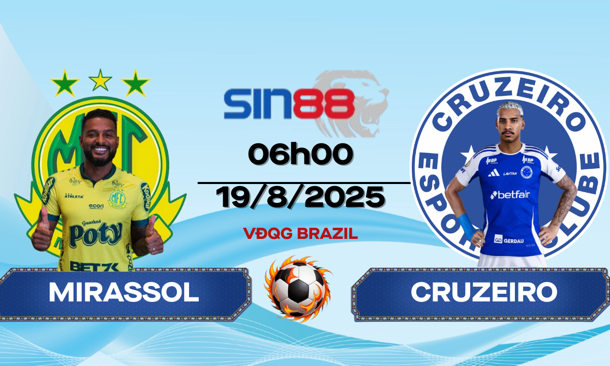 Soi kèo bóng đá Mirassol - Cruzeiro 06h00 ngày 19/08/2025 - VĐQG Brazil