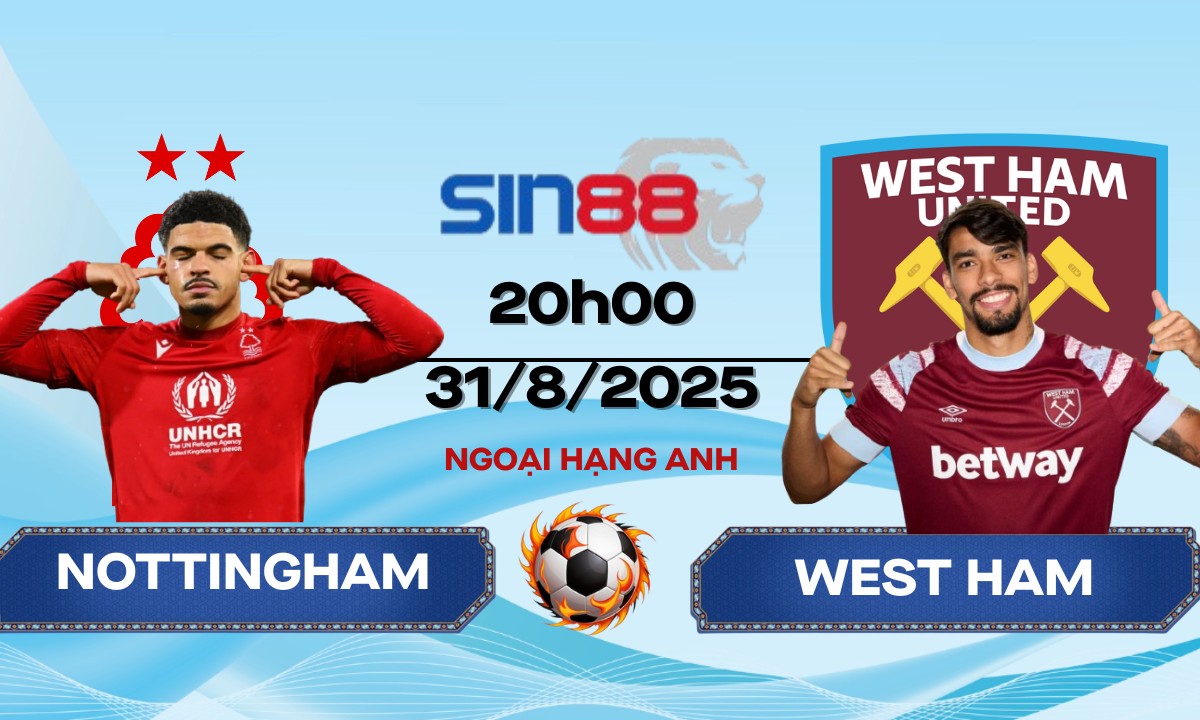 Soi kèo bóng đá Nottingham - West Ham 20h00 ngày 31/08/2025 - Ngoại hạng Anh