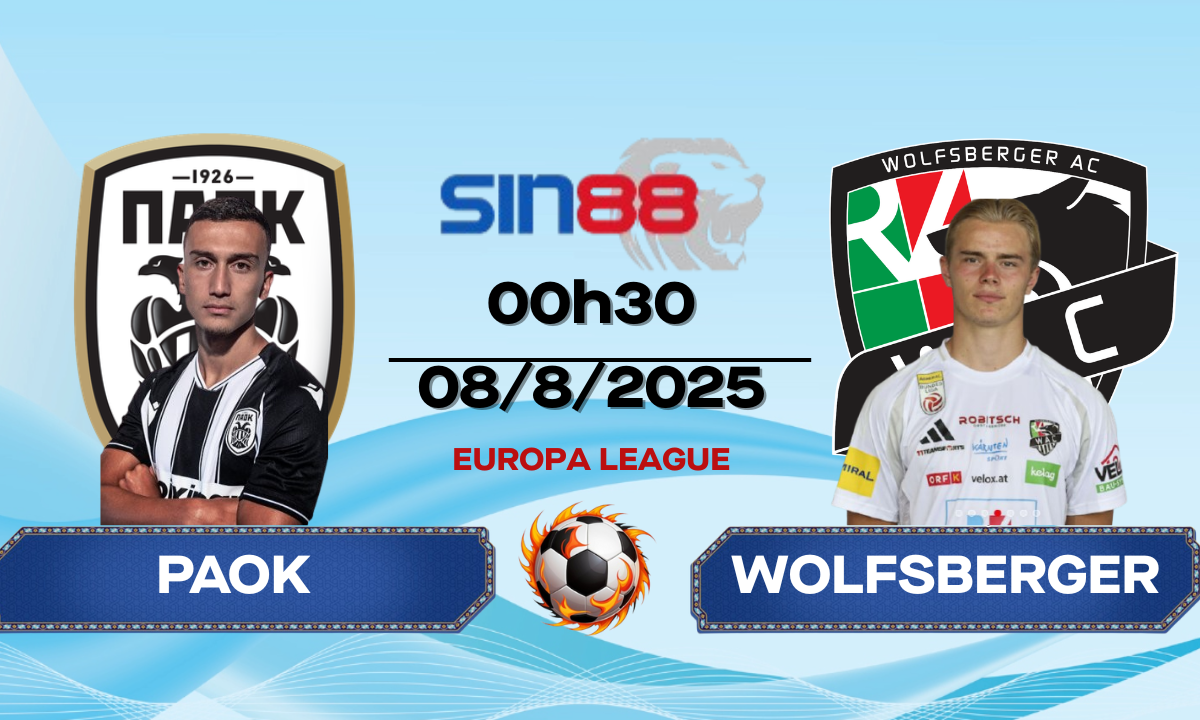 Soi kèo bóng đá PAOK - Wolfsberger AC 00h30 ngày 08/08/2025 - VL Europa League
