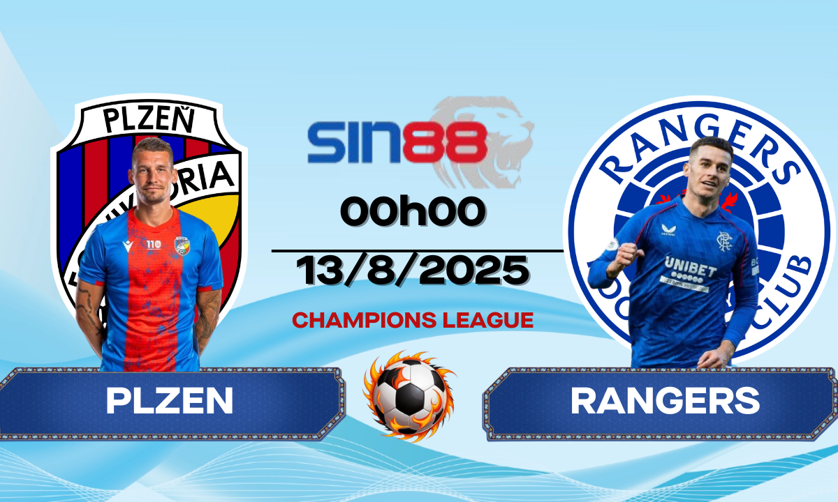 Soi kèo bóng đá Plzen - Rangers 00h00 ngày 13/08/2025 - Champions League