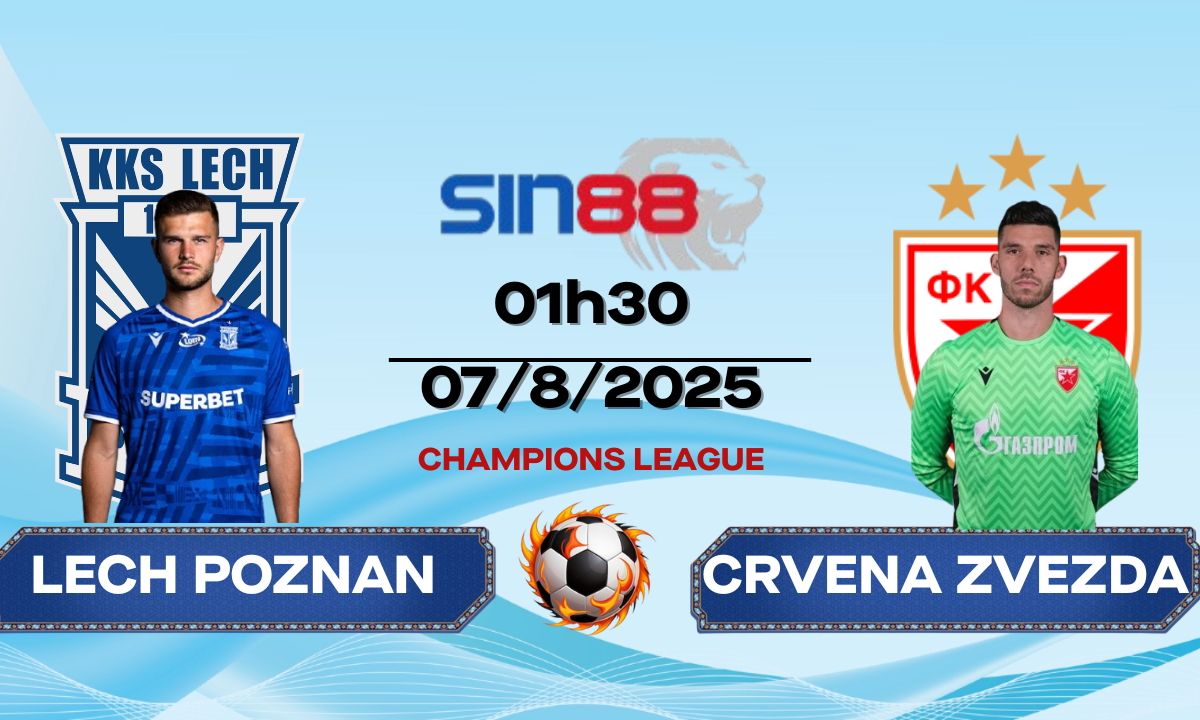 Soi kèo bóng đá Lech Poznan - Crvena Zvezda 01h30 ngày 07/08/2025 - VL Champions League