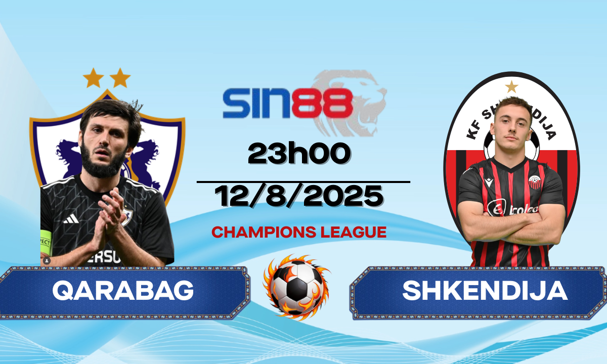 Soi kèo bóng đá Qarabag - Shkendija 23h00 ngày 12/08/2025 - VL Champions League