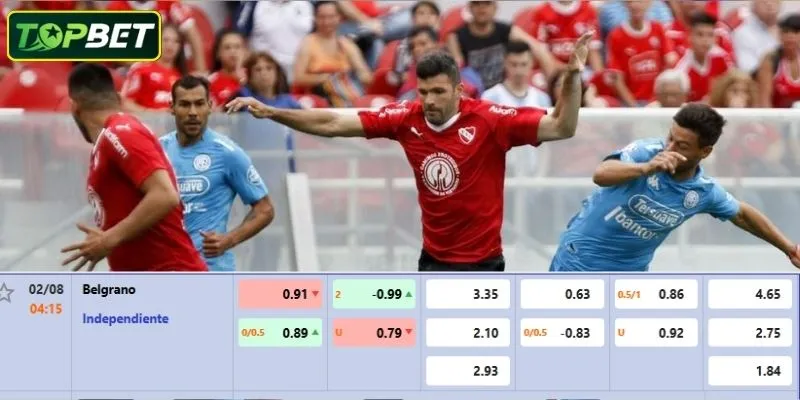 Tỷ lệ kèo chi tiết cho trận đấu Belgrano Vs Independiente 