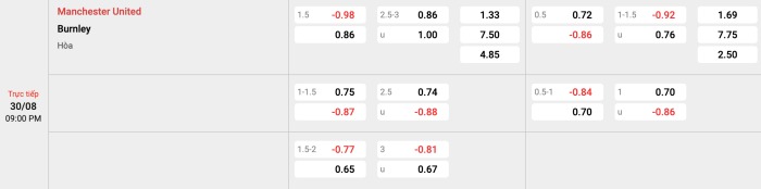 Man United vs Burnley