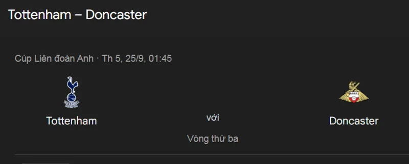 Nhận định bóng đá Tottenham Hotspur vs Doncaster Rovers uk88