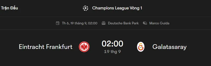 Nhận định bóng đá giữa trận đấu giữa Eintracht Frankfurt vs Galatasaray uk88