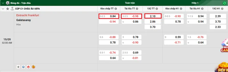 Nhận định bóng đá giữa trận đấu giữa Eintracht Frankfurt vs Galatasaray uk88