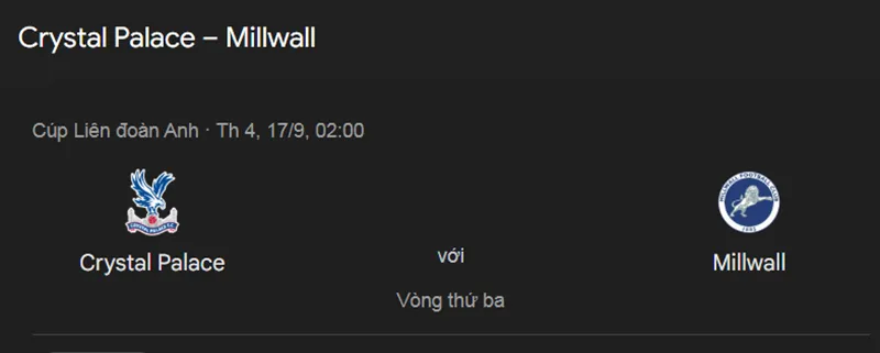 Nhận định trận đấu Crystal Palace vs Millwall uk88