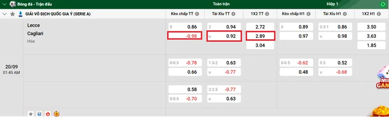 Nhận định trận đấu Lecce vs Cagliari uk88