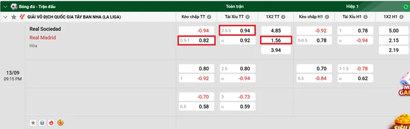 Tip Bóng Đá Real Sociedad vs Real Madrid uk88