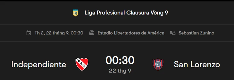 Tip kèo bóng đá chi tiết trận đấu giữa CA Independiente vs San Lorenzo BA uk88