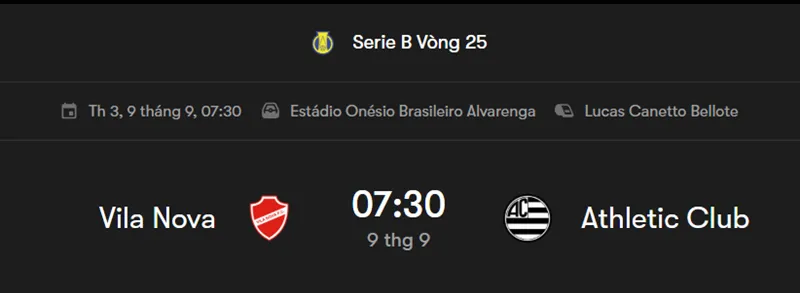 Tip kèo bóng đá trận đấu giữa Vila Nova GO và Athletic Club uk88