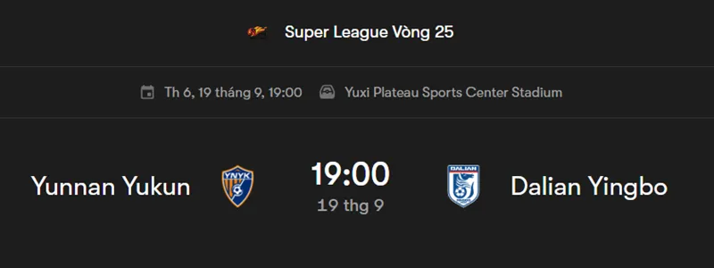 Tip kèo bóng đá trận đấu giữa Yunnan Yukun vs Dalian Zhixing uk88