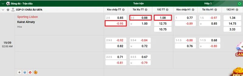 Tips Bóng Đá Chi Tiết Về Trận Đấu Giữa Sporting Lisbon vs Kairat Almaty uk88