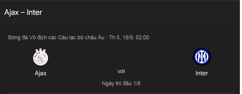 Tips bóng đá chi tiết về trận đấu giữa Ajax vs Inter Milan uk88