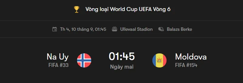 Tips bóng đá chi tiết về trận đấu giữa Na Uy vs Moldova uk88