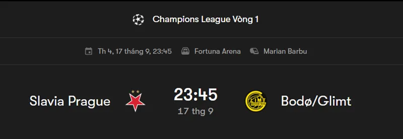 Tips bóng đá chi tiết về trận đấu giữa Slavia Prague vs Bodo Glimt uk88