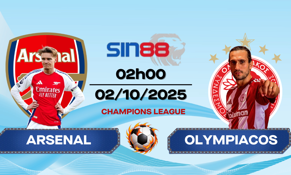 Soi kèo bóng đá Arsenal - Olympiacos Piraeus 02h00 ngày 02/10/2025 - Champions League