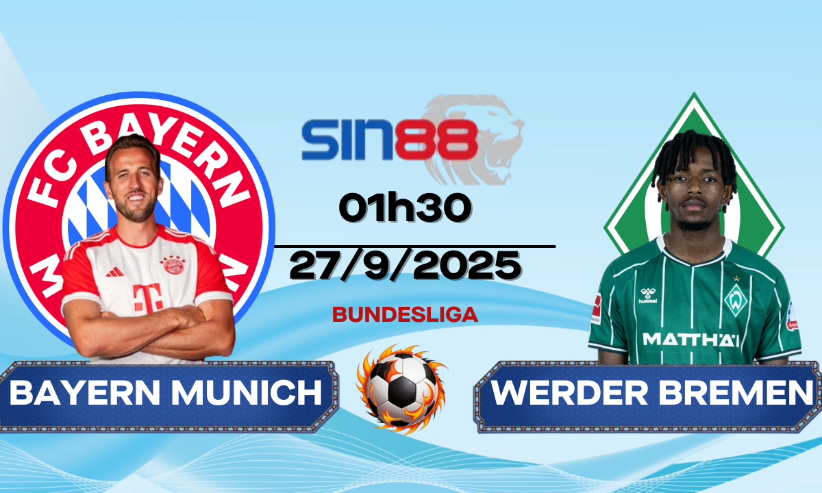 Soi kèo bóng đá Bayern Munich - Werder Bremen 01h30 ngày 27/09/2025 - Bundesliga