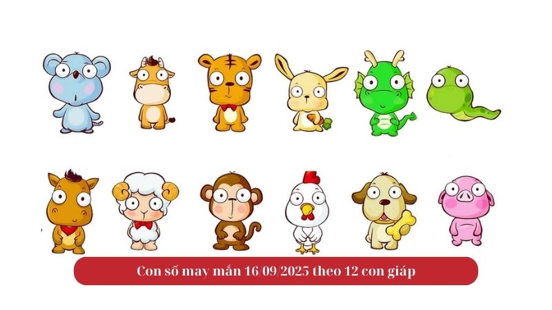 Con số may mắn 16/09/2025 theo 12 con giáp