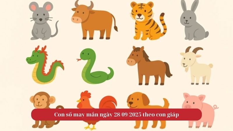 Con số may mắn ngày 28/09/2025 theo con giáp