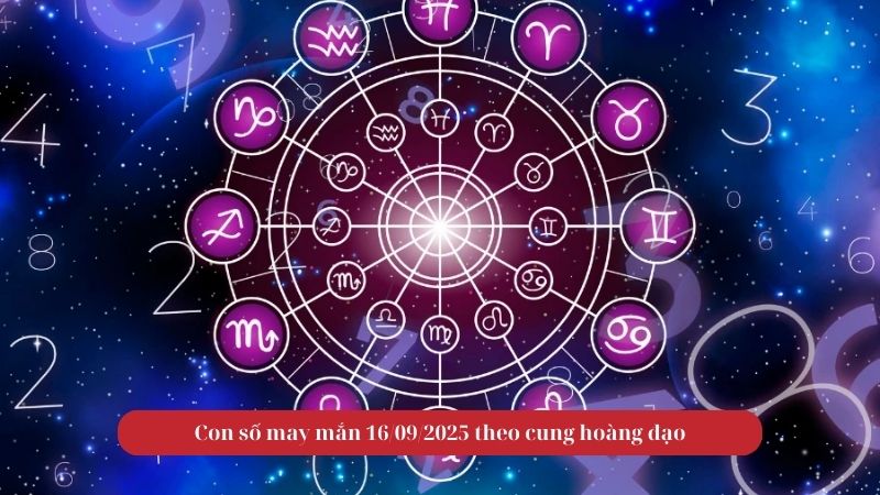 Con số may mắn 16/09/2025 theo cung hoàng đạo