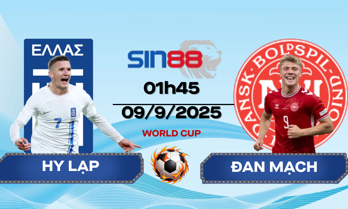 Soi kèo bóng đá Hy Lạp – Đan Mạch 01h45 ngày 09/09/2025 – VL World Cup