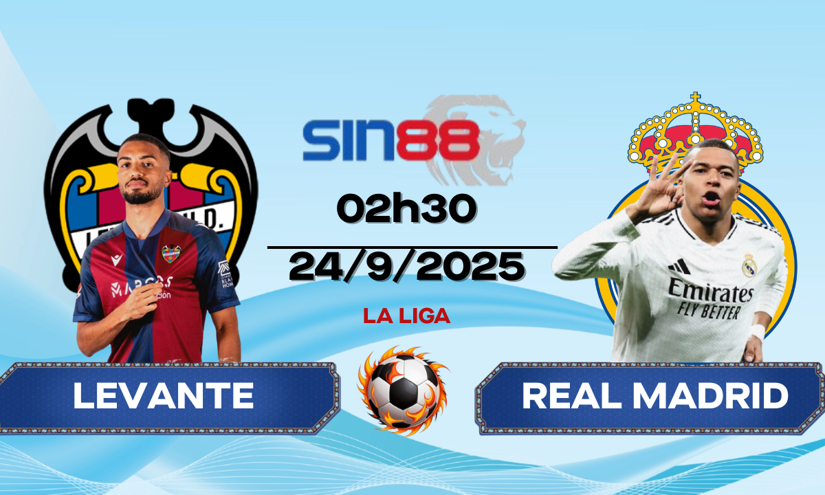 Soi kèo bóng đá Levante - Real Madrid 02h30 ngày 24/09/2025 - La Liga