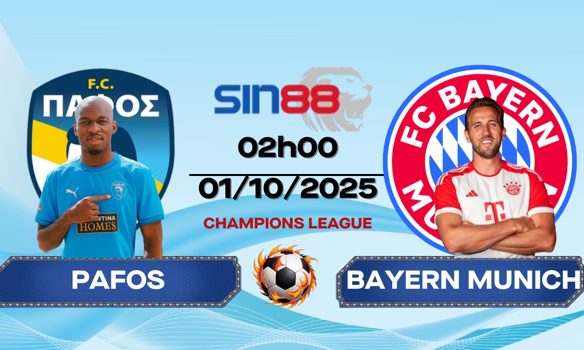 Soi kèo bóng đá Pafos - Bayern Munich 02h00 ngày 01/10/2025 - Champions League