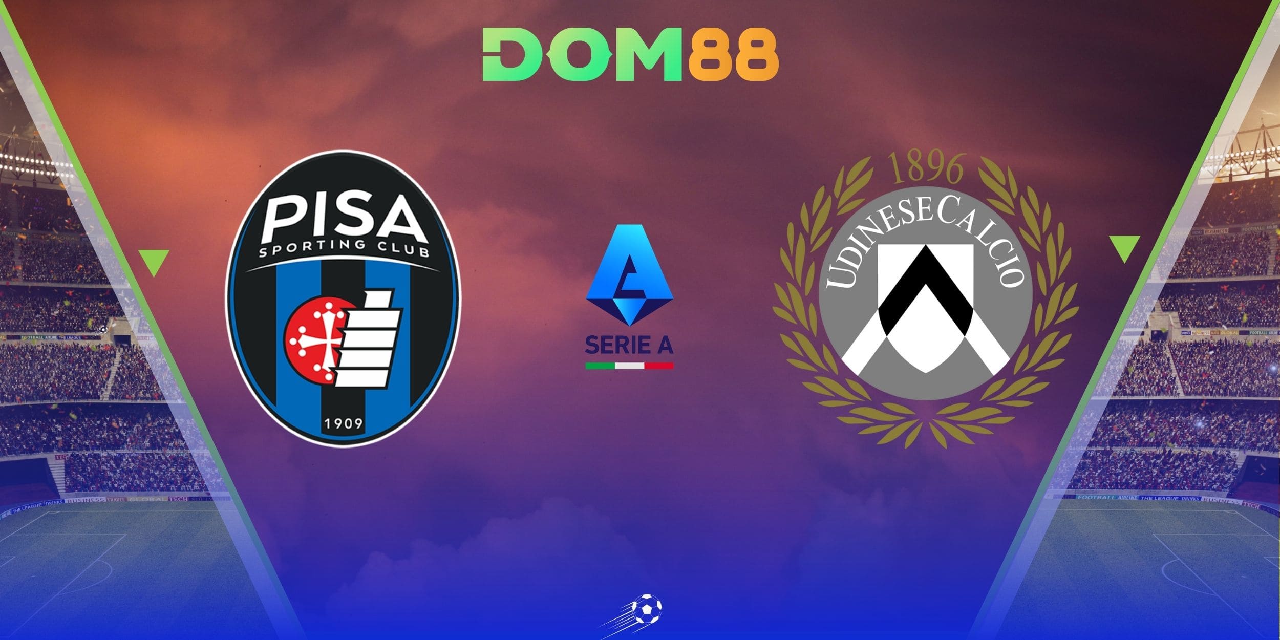 Sân vận động Arena Garibaldi rực lửa trong trận Pisa tiếp đón Udinese tại Serie A