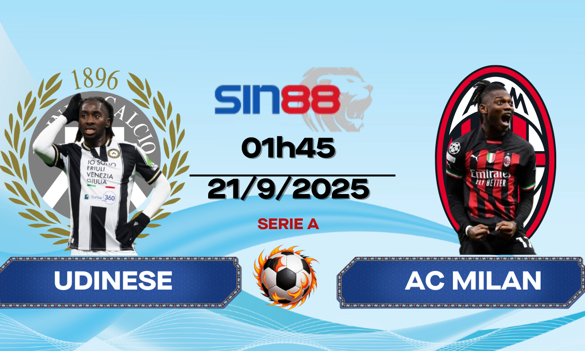 Soi kèo bóng đá Udinese - AC Milan 01h45 ngày 21/09/2025 - Serie A