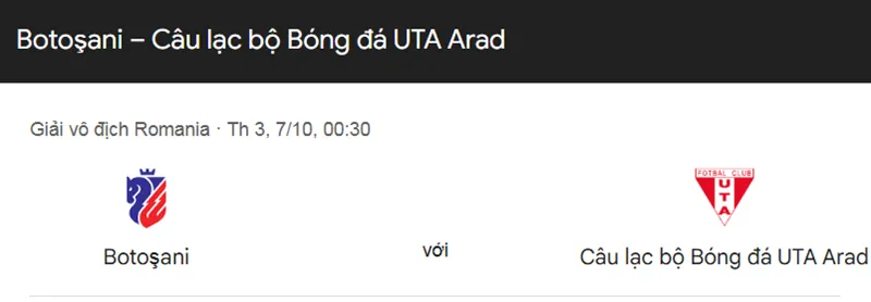Phân tích trận đấu Botosani vs UTA Arad uk88