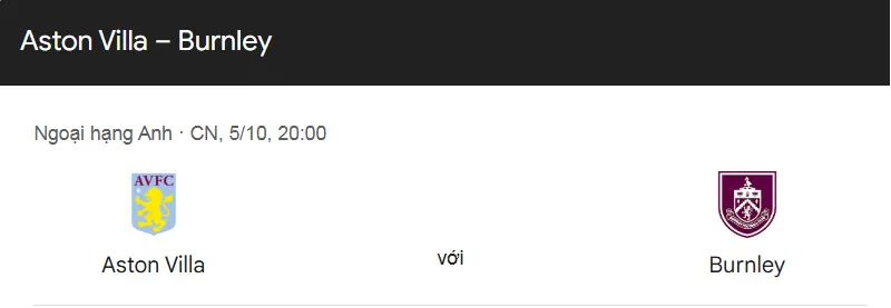 Tips bóng đá về trận đấu giữa Aston Villa vs Burnley uk88