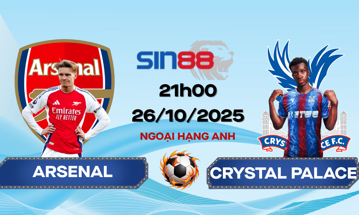 Soi kèo bóng đá Arsenal - Crystal Palace 21h00 ngày 26/10/2025 - Ngoại hạng Anh