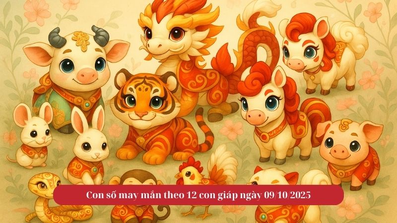 Con số may mắn theo 12 con giáp ngày 09/10/2025
