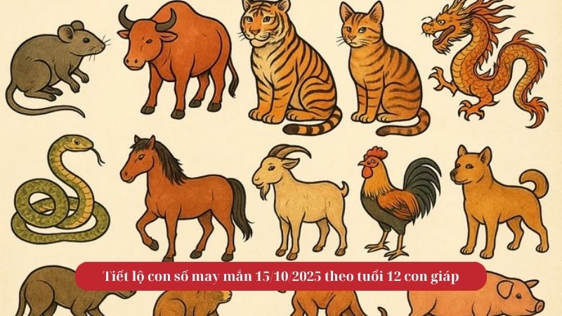 Tiết lộ con số may mắn 15/10/2025 theo tuổi 12 con giáp