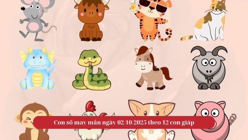 Con số may mắn ngày 02/10/2025 theo 12 con giáp