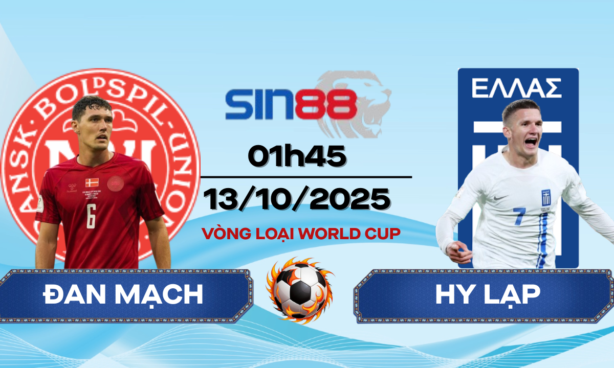 Soi kèo bóng đá Đan Mạch - Hy Lạp 01h45 ngày 13/10/2025 - VL World Cup