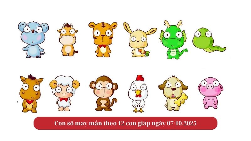 Con số may mắn theo 12 con giáp ngày 07/10/2025