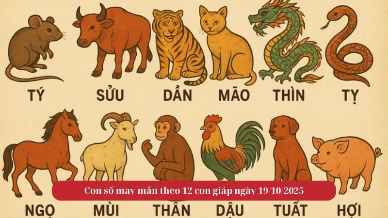 Con số may mắn theo 12 con giáp ngày 19/10/2025