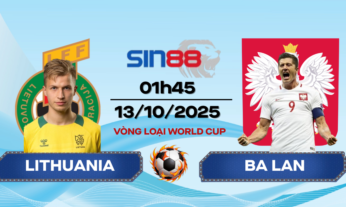 Soi kèo bóng đá Lithuania - Ba Lan 01h45 ngày 13/10/2025 - VL World Cup