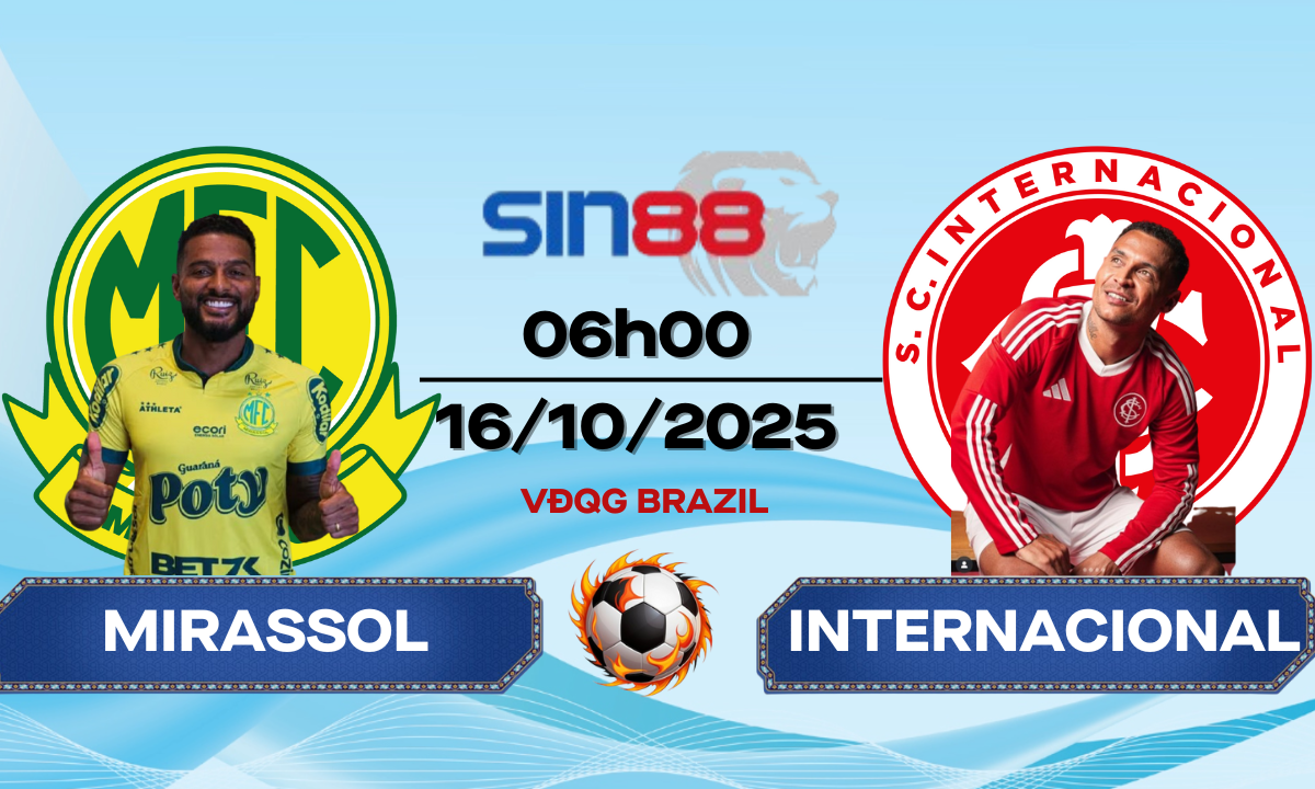 Soi kèo bóng đá Mirassol - Internacional 06h00 ngày 16/10/2025 - VĐQG Brazil