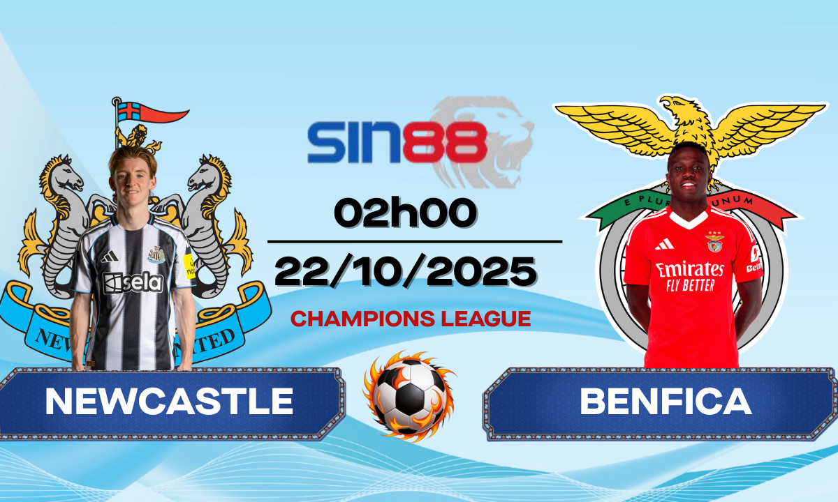 Soi kèo bóng đá Newcastle - Benfica 02h00 ngày 22/10/2025 - Champions League