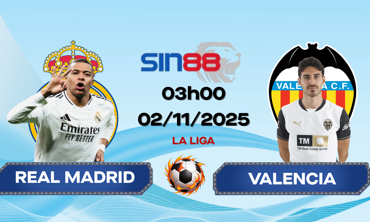 Soi kèo bóng đá Real Madrid - Valencia 03h00 ngày 02/11/2025 - La Liga