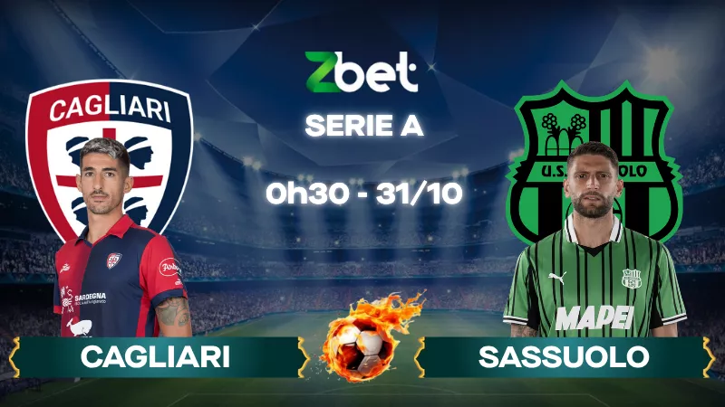 Nhận định soi kèo Cagliari vs Sassuolo - 00h30 31/10/2025 - Serie A